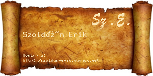 Szoldán Erik névjegykártya